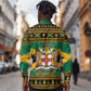 Afro-Jamaicans Long Sleeve Button Shirt Coat Of Arms - Merry Christmas