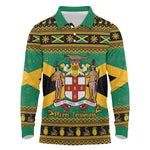 Afro-Jamaicans Long Sleeve Polo Shirt Coat Of Arms - Merry Christmas