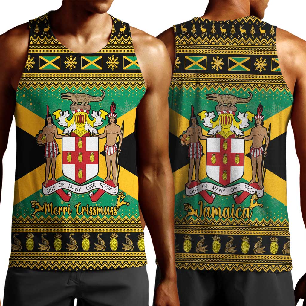 Afro-Jamaicans Men Tank Top Coat Of Arms - Merry Christmas