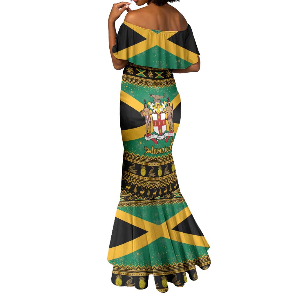 Afro-Jamaicans Mermaid Dress Coat Of Arms - Merry Christmas