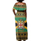 Afro-Jamaicans Off Shoulder Maxi Dress Coat Of Arms - Merry Christmas