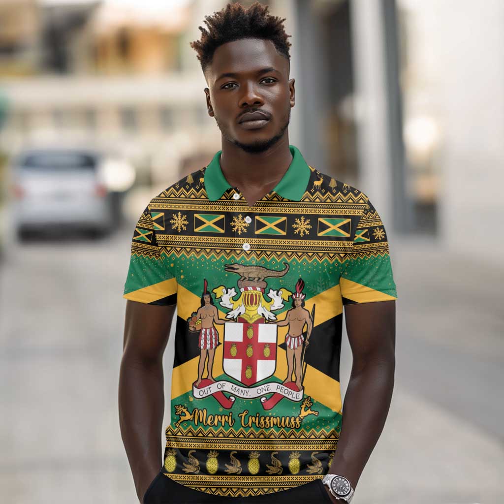 Afro-Jamaicans Polo Shirt Coat Of Arms - Merry Christmas
