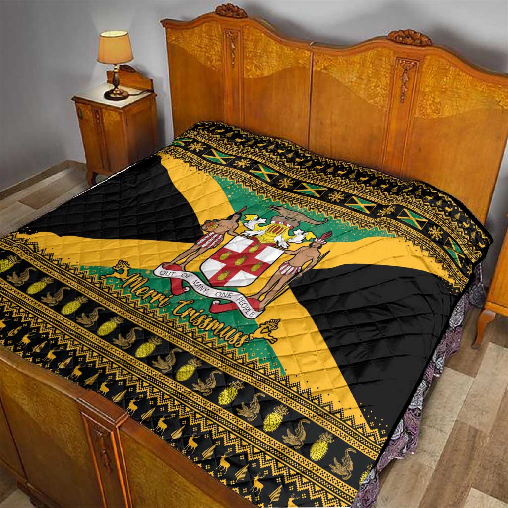 Afro-Jamaicans Quilt Coat Of Arms - Merry Christmas