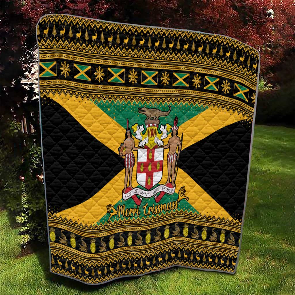 Afro-Jamaicans Quilt Coat Of Arms - Merry Christmas