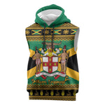 Afro-Jamaicans Sleeveless Hoodie Coat Of Arms - Merry Christmas - African Pride