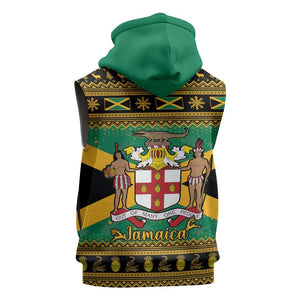 Afro-Jamaicans Sleeveless Hoodie Coat Of Arms - Merry Christmas - African Pride