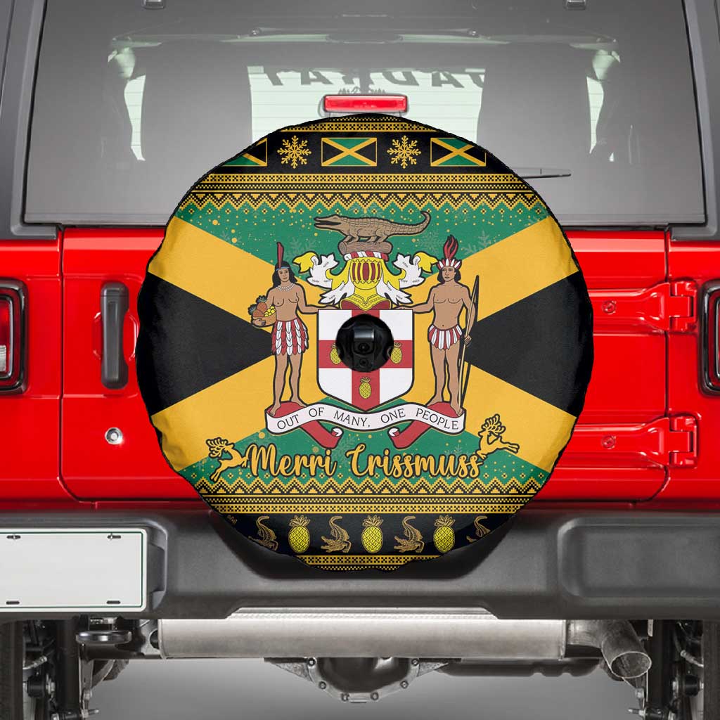 Afro-Jamaicans Spare Tire Cover Coat Of Arms - Merry Christmas