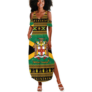 Afro-Jamaicans Summer Maxi Dress Coat Of Arms - Merry Christmas