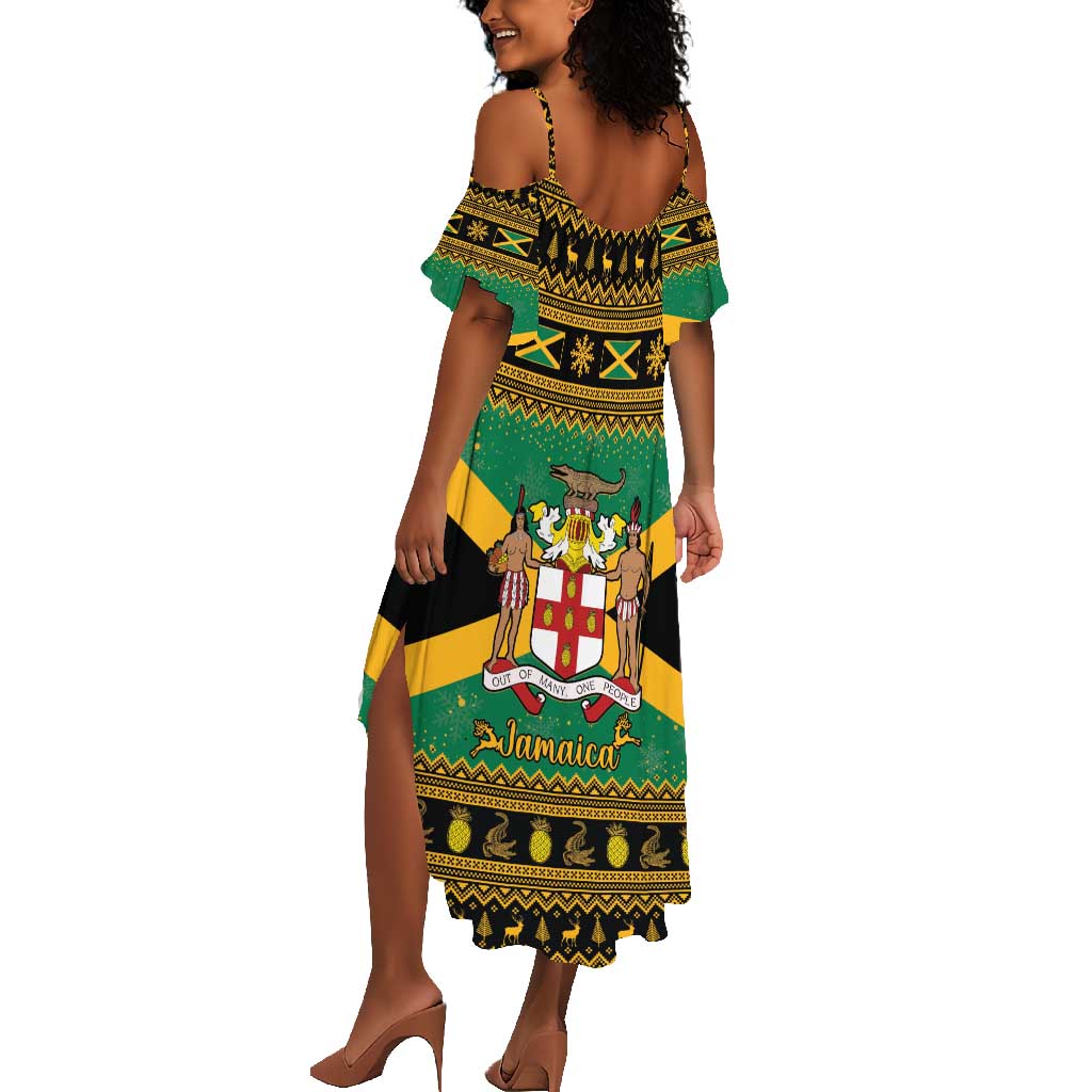 Afro-Jamaicans Summer Maxi Dress Coat Of Arms - Merry Christmas