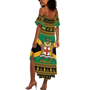 Afro-Jamaicans Summer Maxi Dress Coat Of Arms - Merry Christmas