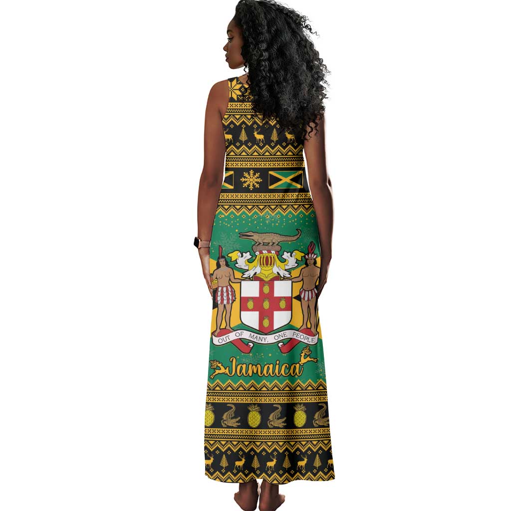 Afro-Jamaicans Tank Maxi Dress Coat Of Arms - Merry Christmas