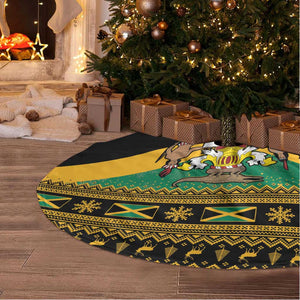 Afro-Jamaicans Tree Skirt Coat Of Arms with Merry Christmas