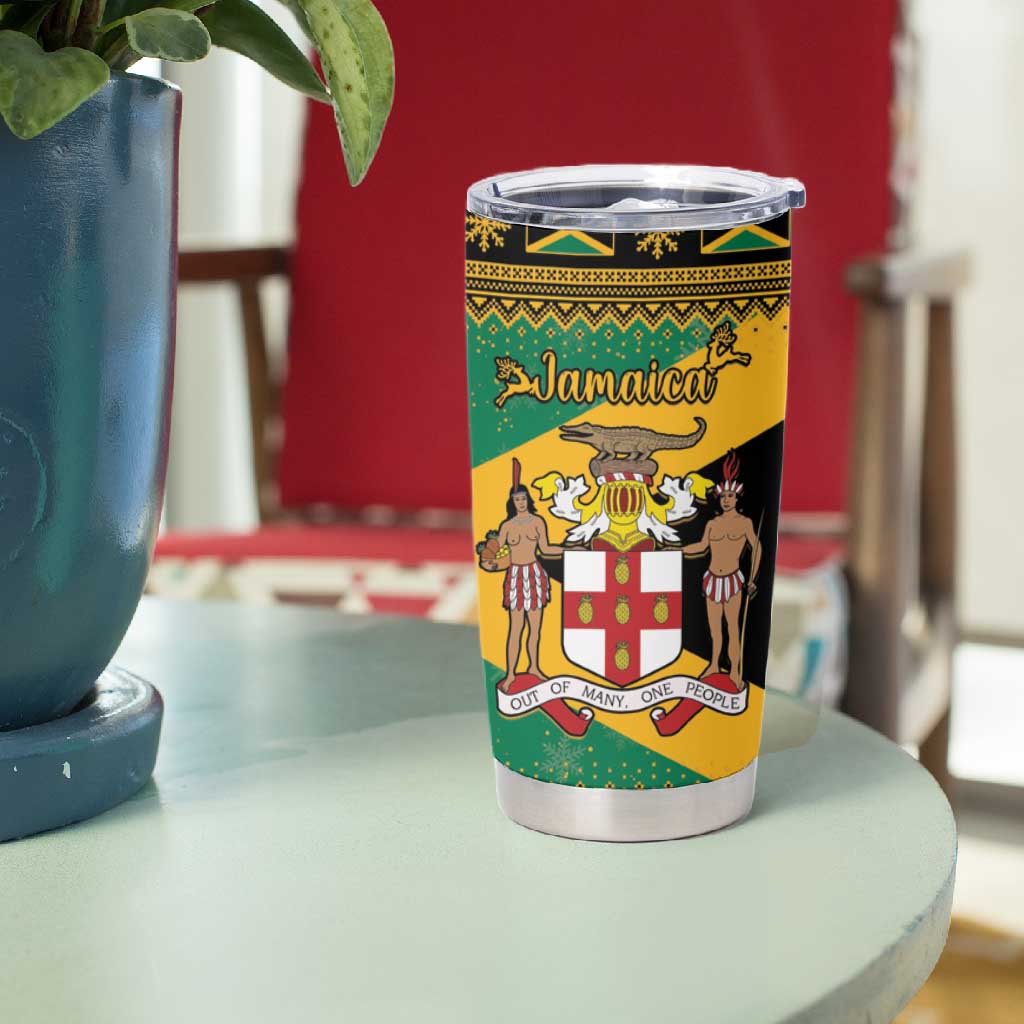 Afro-Jamaicans Tumbler Cup Coat Of Arms - Merry Christmas