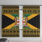 Afro-Jamaicans Window Curtain Coat Of Arms - Merry Christmas