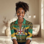 Afro-Jamaicans Women Casual Shirt Coat Of Arms - Merry Christmas LT15
