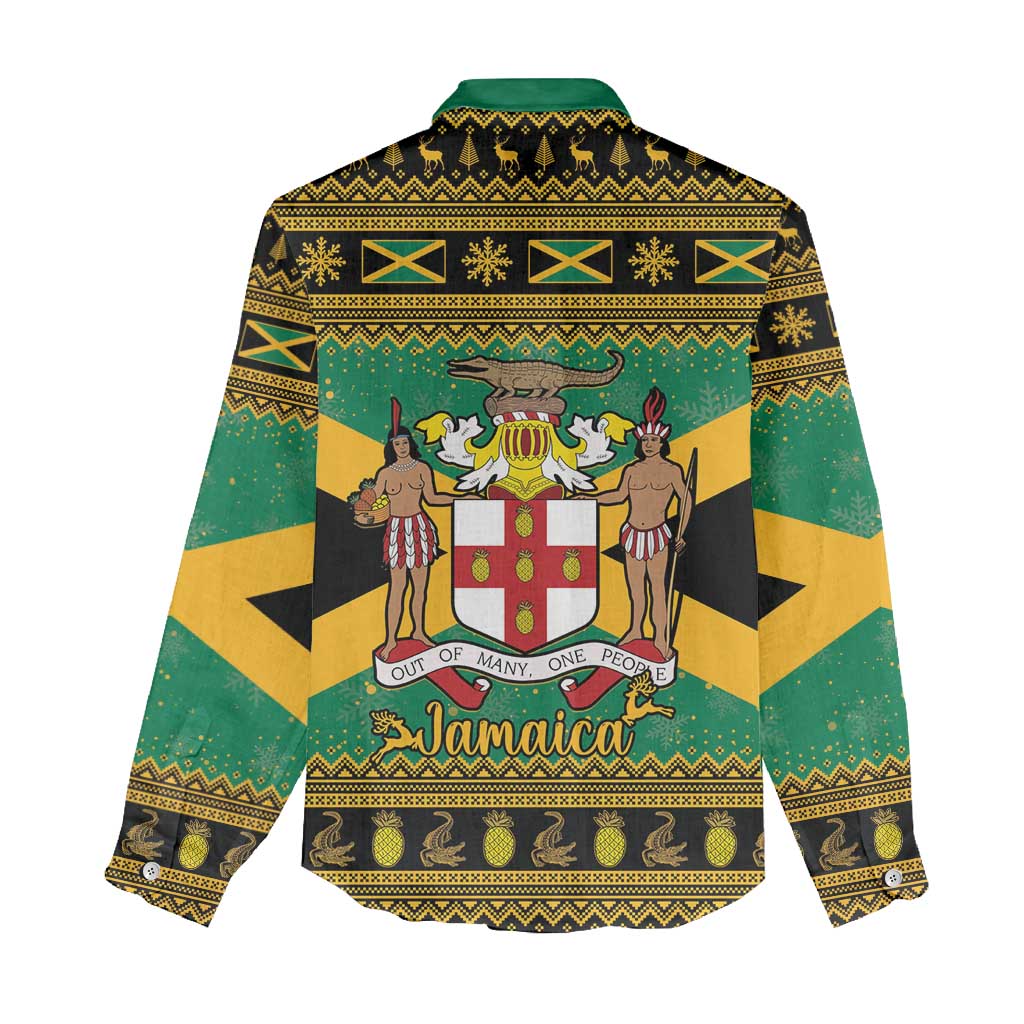 Afro-Jamaicans Women Casual Shirt Coat Of Arms - Merry Christmas LT15