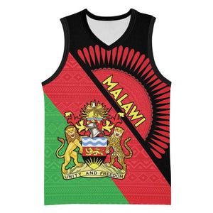 Personalized Afro Malawi Basketball Jersey Coat Of Arms - Southeastern Africa Pattern - African Pride