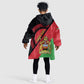 Personalized Afro Malawi Kid Wearable Blanket Hoodie Coat Of Arms - Southeastern Africa Pattern