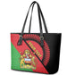 Personalized Afro Malawi Leather Tote Bag Coat Of Arms - Southeastern Africa Pattern