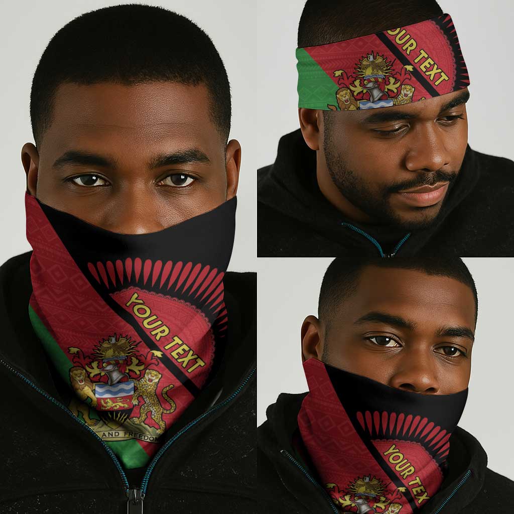 Afro Malawi Neck Gaiter Coat Of Arms - Southeastern Africa Pattern - African Pride