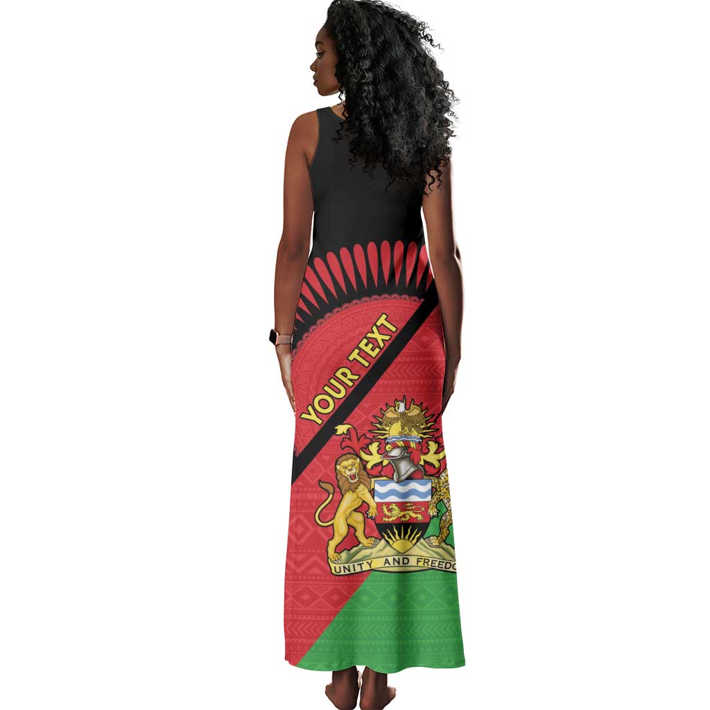Personalized Afro Malawi Tank Maxi Dress Coat Of Arms - Southeastern Africa Pattern
