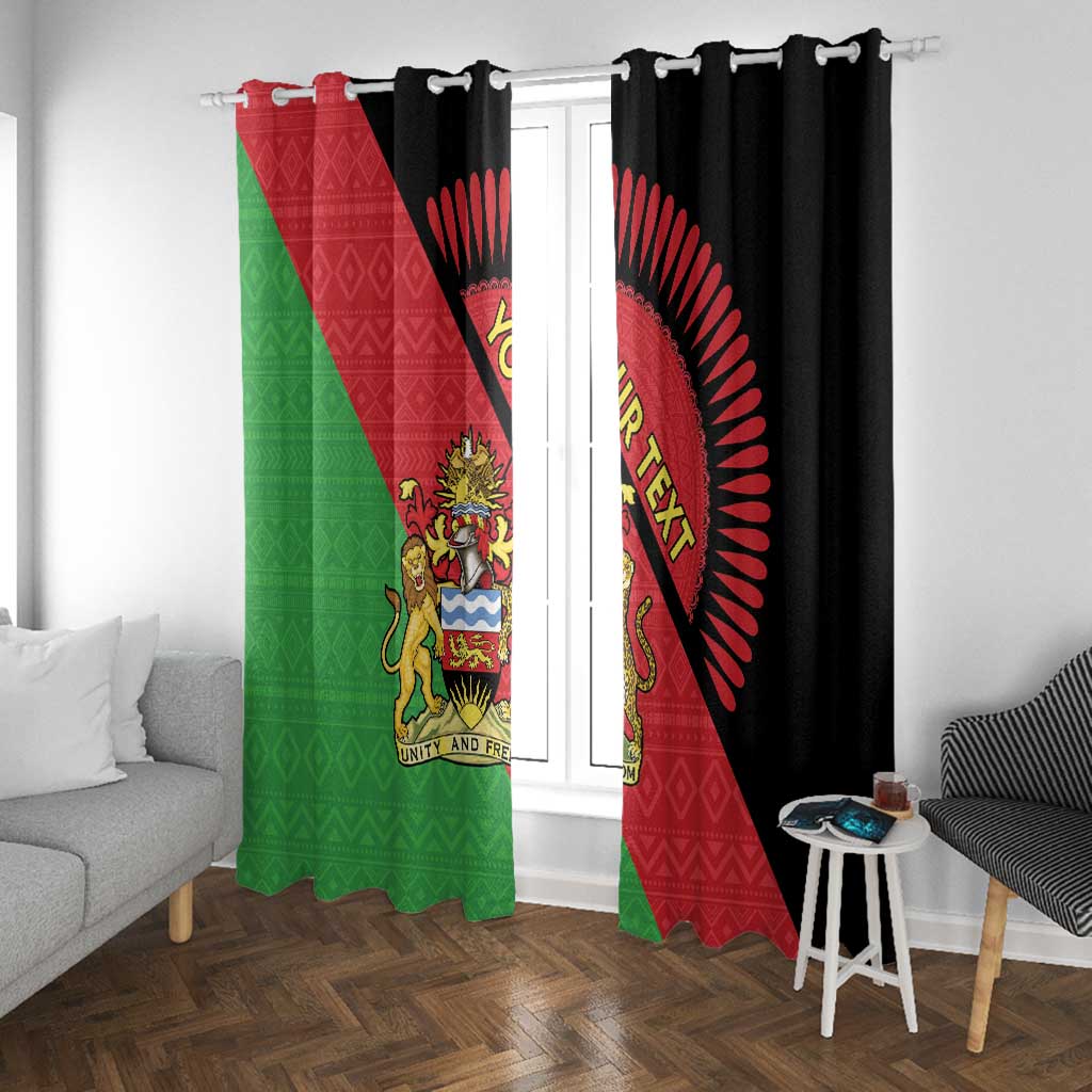Personalized Afro Malawi Window Curtain Coat Of Arms - Southeastern Africa Pattern