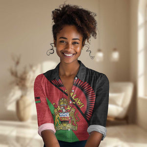 Personalized Afro Malawi Women Casual Shirt Coat Of Arms - Southeastern Africa Pattern LT15