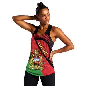 Personalized Afro Malawi Women Racerback Tank Coat Of Arms - Southeastern Africa Pattern