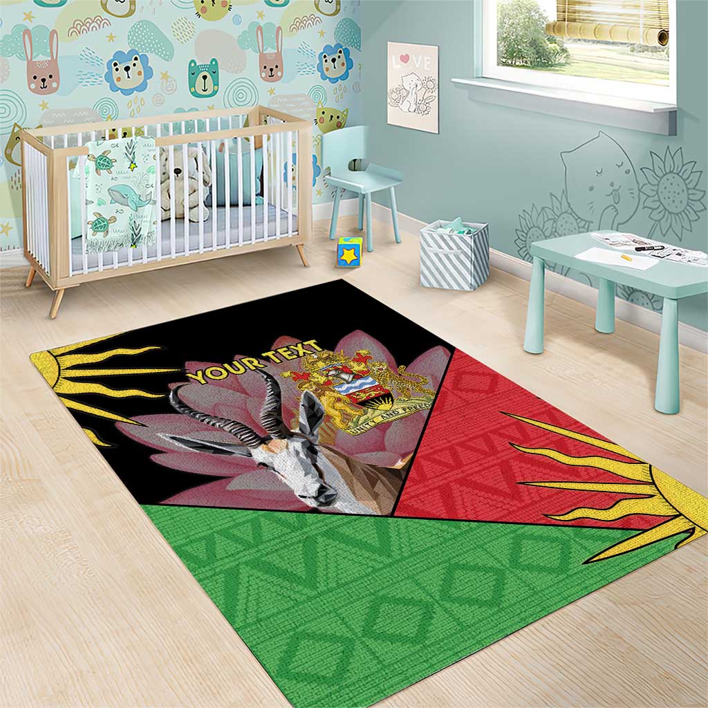 Personalized Africa Malawi Area Rug Thomsons Gazelle With Lotus