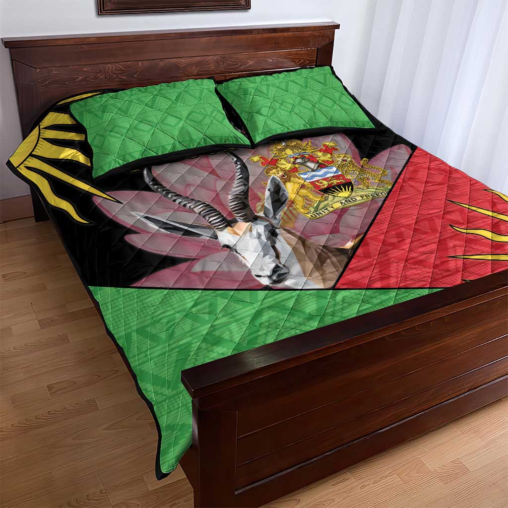 Personalized Africa Malawi Quilt Bed Set Thomsons Gazelle With Lotus