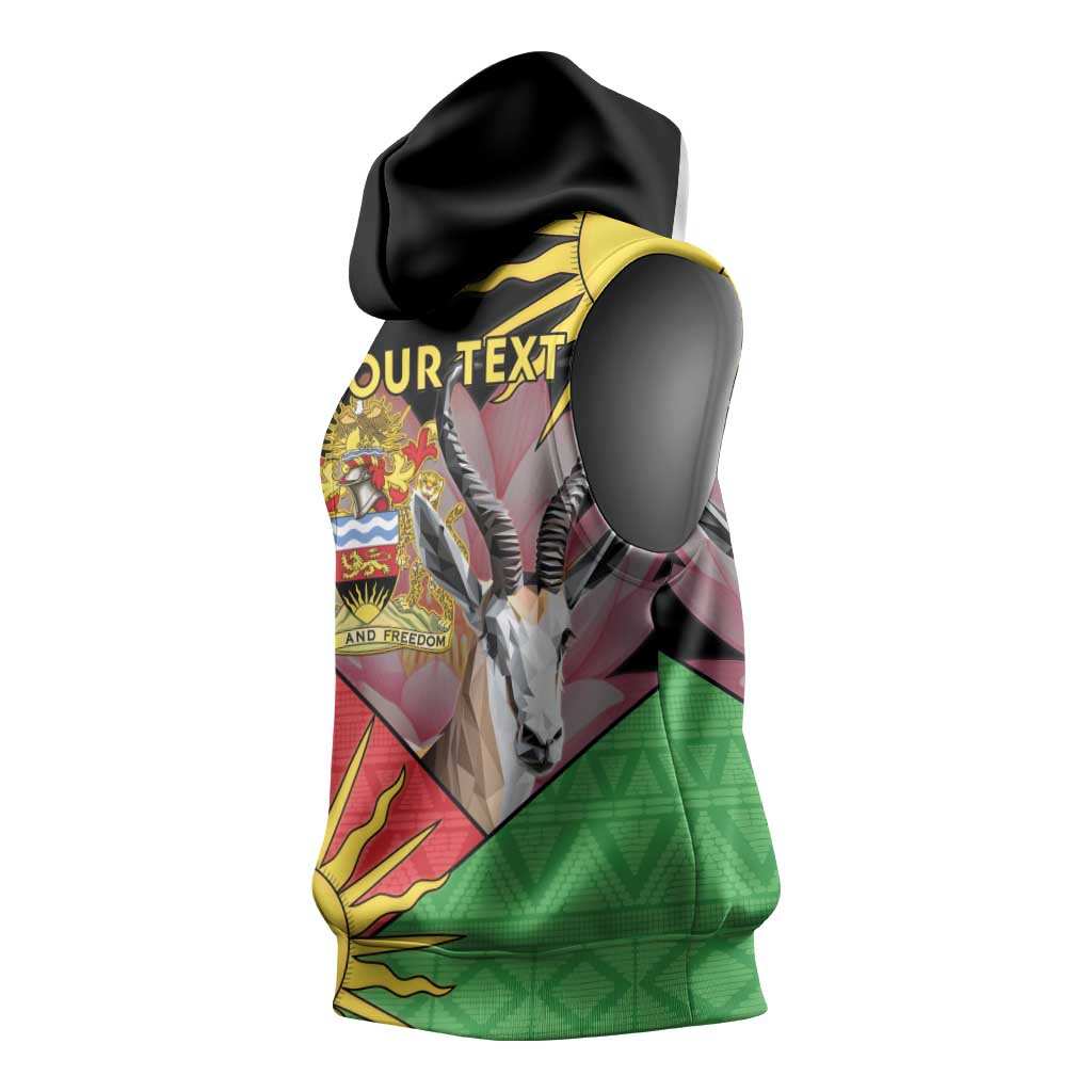 Personalized Africa Malawi Sleeveless Hoodie Thomsons Gazelle With Lotus - African Pride