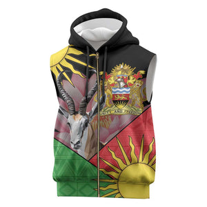 Personalized Africa Malawi Sleeveless Zip Hoodie Thomsons Gazelle With Lotus - African Pride