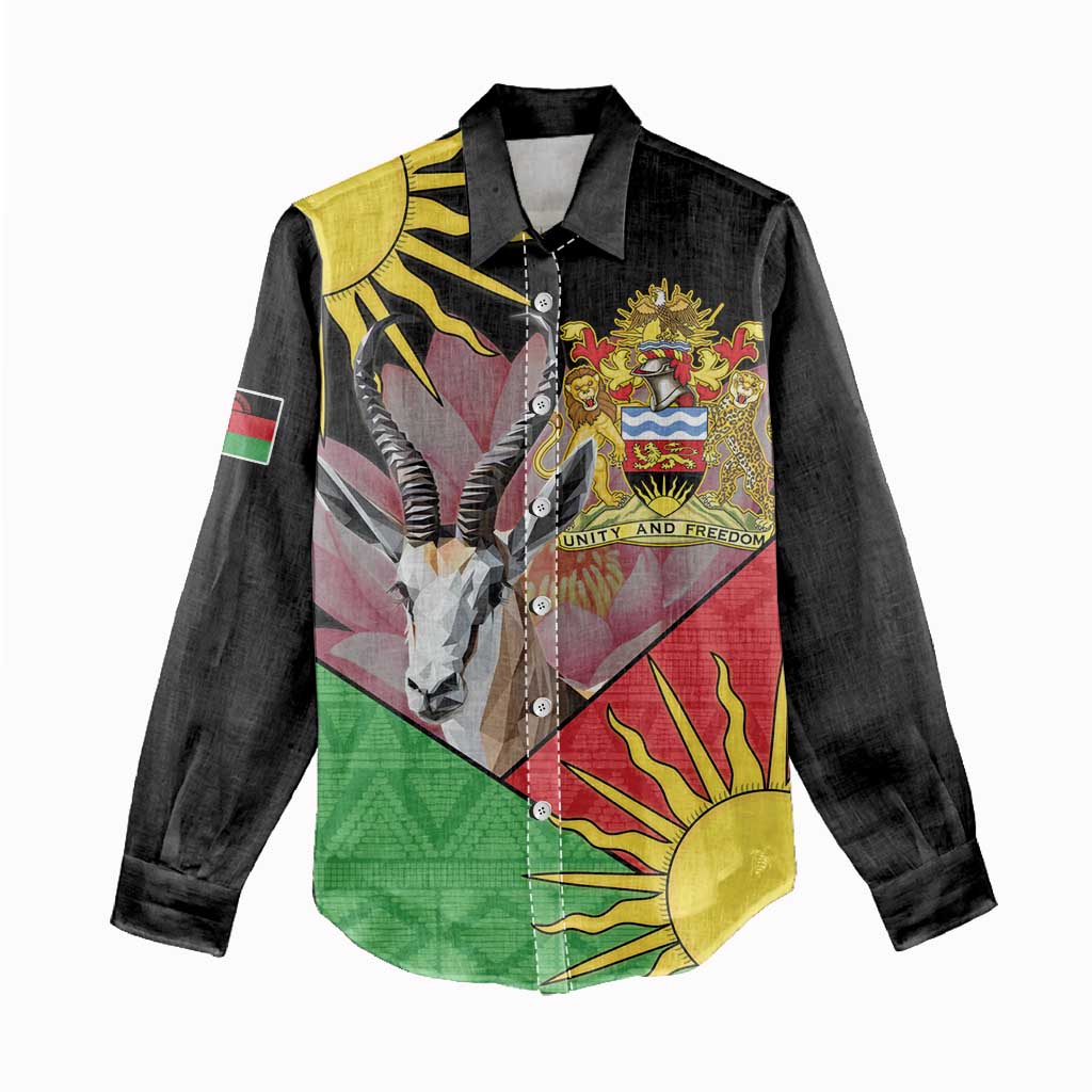 Personalized Africa Malawi Women Casual Shirt Thomsons Gazelle With Lotus LT15