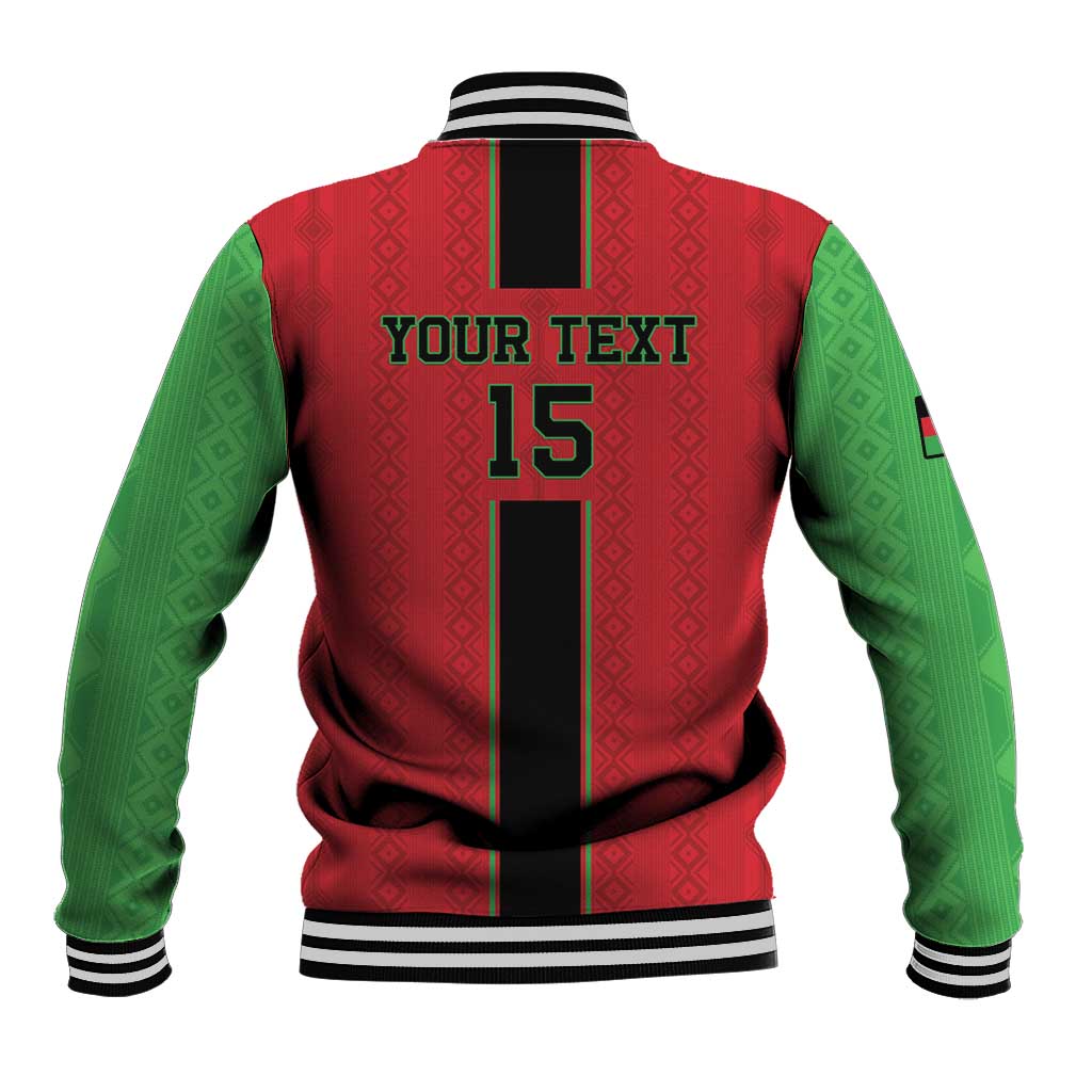 Custom Afro Malawi Football Baseball Jacket Go Champions - African Pattern