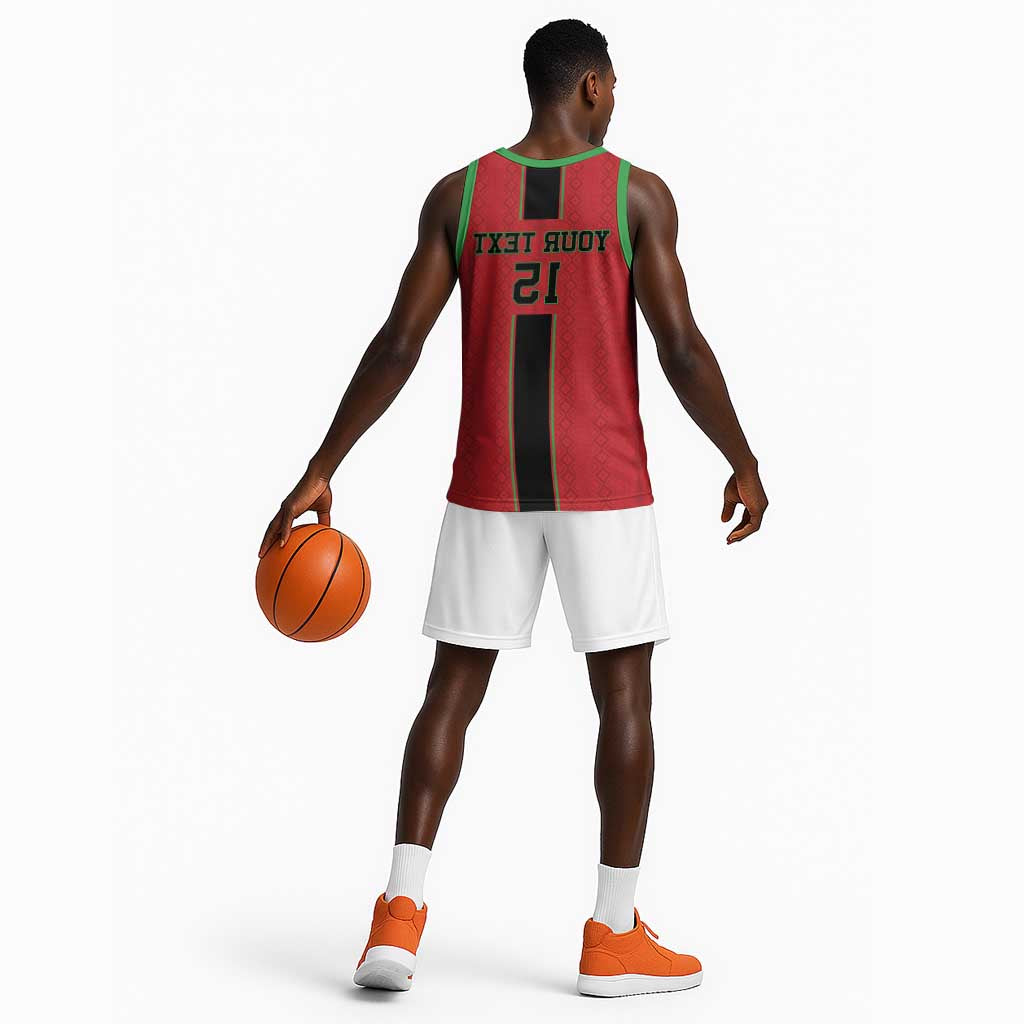 Custom Afro Malawi Football Basketball Jersey Go Champions - African Pattern - African Pride