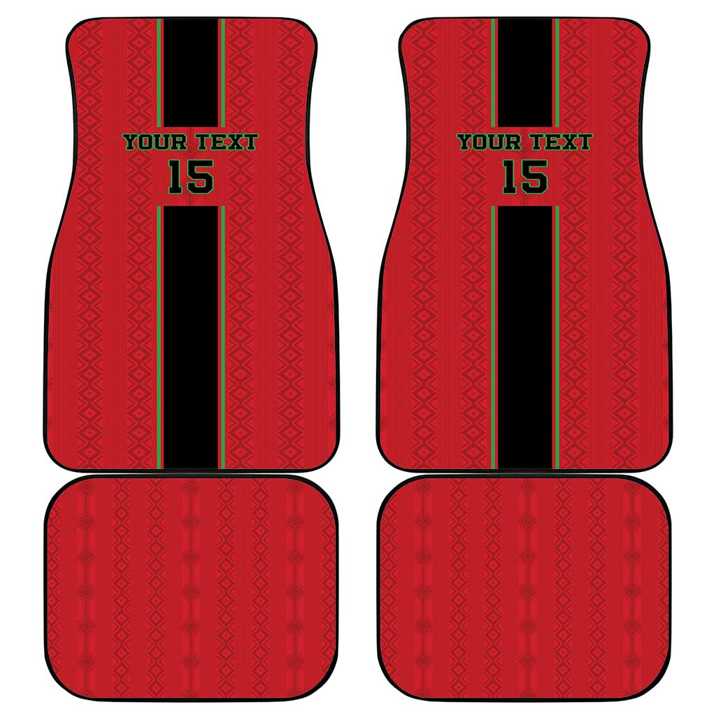 Custom Afro Malawi Football Car Mats Go Champions - African Pattern