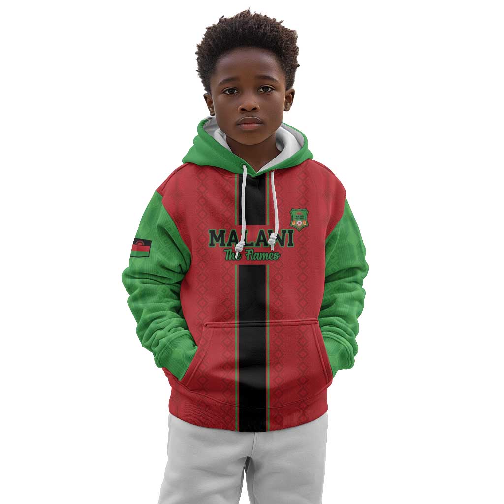 Custom Afro Malawi Football Kid Hoodie Go Champions - African Pattern