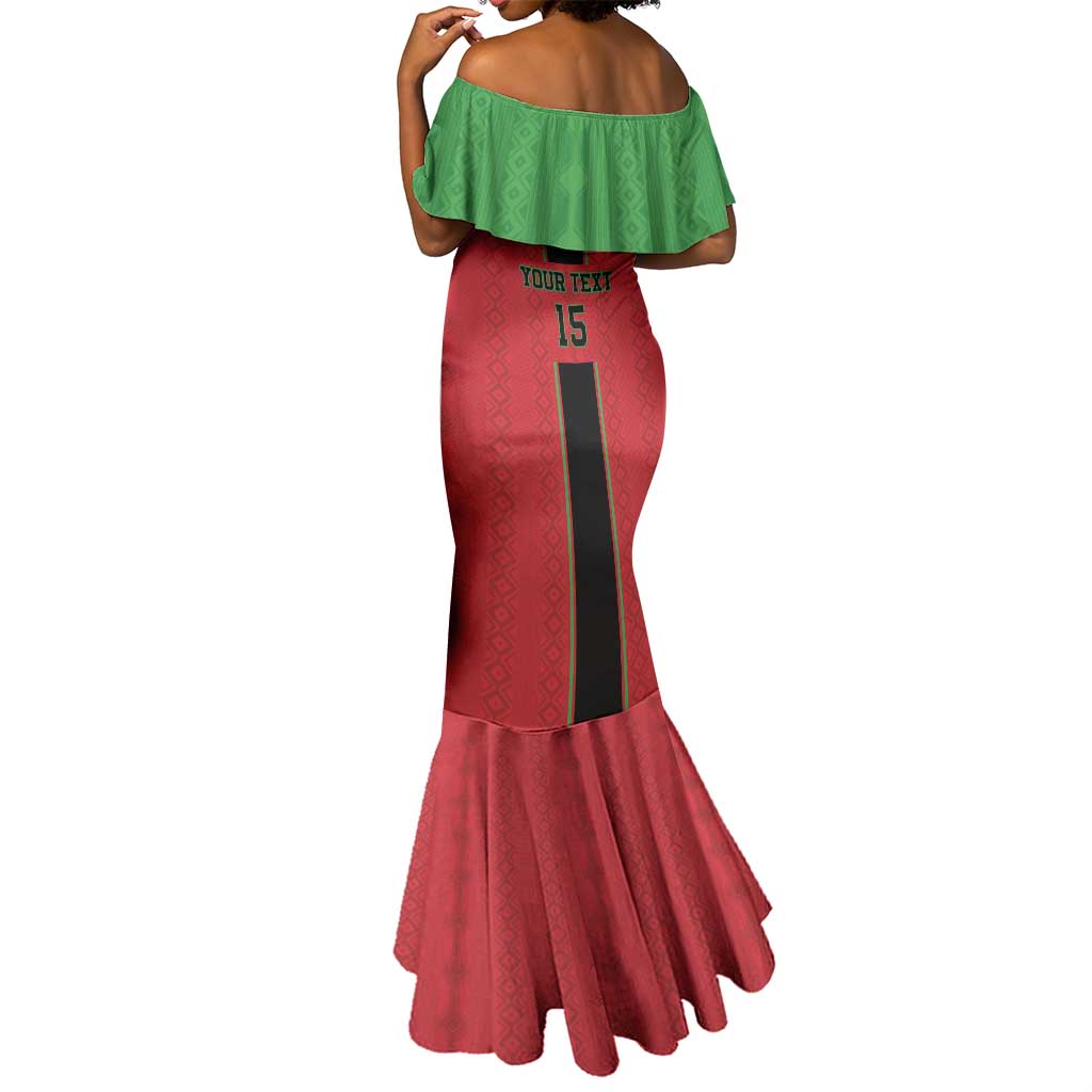 Custom Afro Malawi Football Mermaid Dress Go Champions - African Pattern