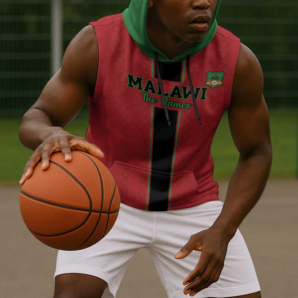 Custom Afro Malawi Football Sleeveless Hoodie Go Champions - African Pattern - African Pride