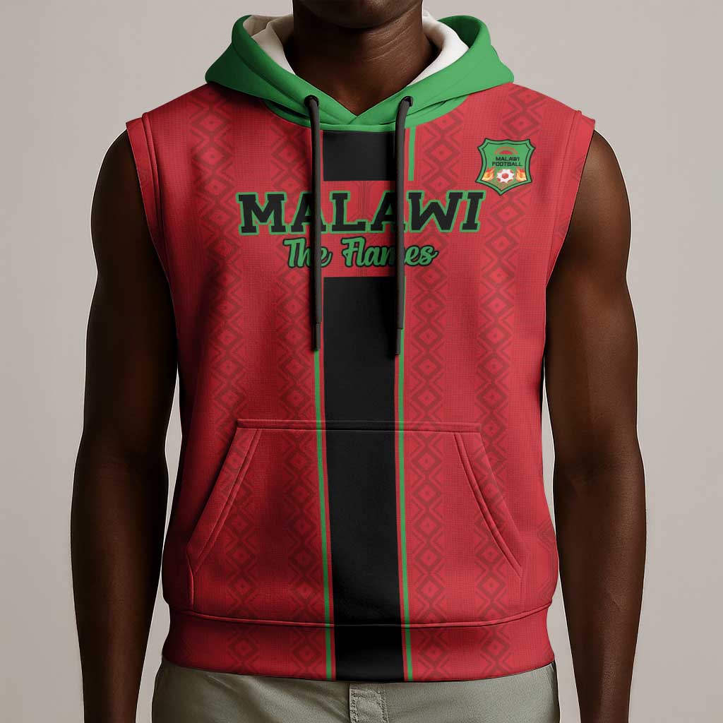 Custom Afro Malawi Football Sleeveless Hoodie Go Champions - African Pattern - African Pride