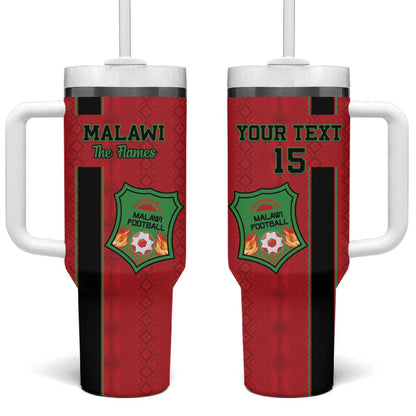 Custom Afro Malawi Football Tumbler With Handle Go Champions - African Pattern