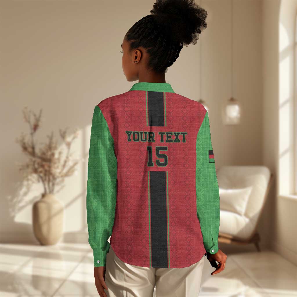 Custom Afro Malawi Football Women Casual Shirt Go Champions - African Pattern LT15