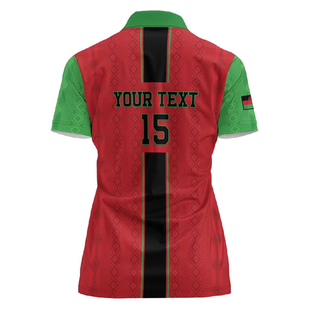 Custom Afro Malawi Football Women Polo Shirt Go Champions - African Pattern