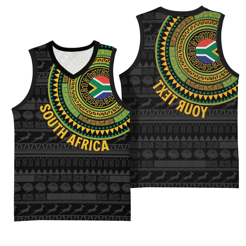 Personalised South Africa African Tribal Pattern Basketball Jersey Chest Arm Tattoo - African Pride