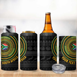 Personalised South Africa African Tribal Pattern 4 in 1 Can Cooler Tumbler Chest Arm Tattoo