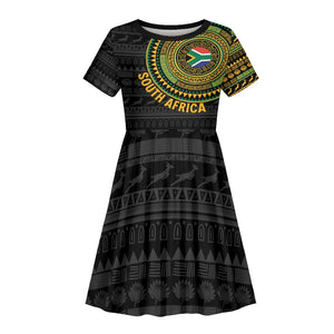Personalised South Africa African Tribal Pattern Kid Short Sleeve Dress Chest Arm Tattoo