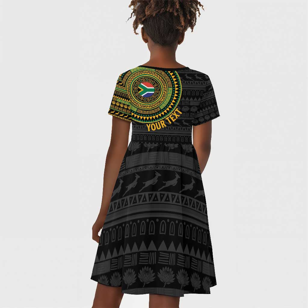 Personalised South Africa African Tribal Pattern Kid Short Sleeve Dress Chest Arm Tattoo