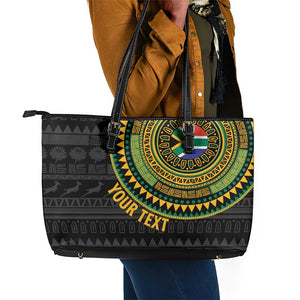 Personalised South Africa African Tribal Pattern Leather Tote Bag Chest Arm Tattoo