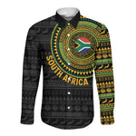 Personalised South Africa African Tribal Pattern Long Sleeve Button Shirt Chest Arm Tattoo