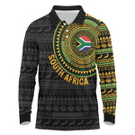 Personalised South Africa African Tribal Pattern Long Sleeve Polo Shirt Chest Arm Tattoo